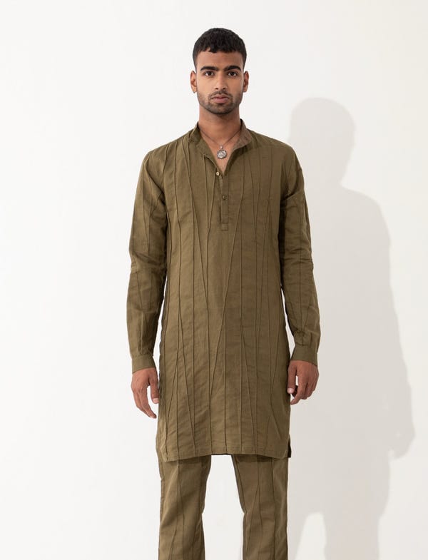 SON OF A NOBLE - SNOB — ASHER KURTA  - BROWN