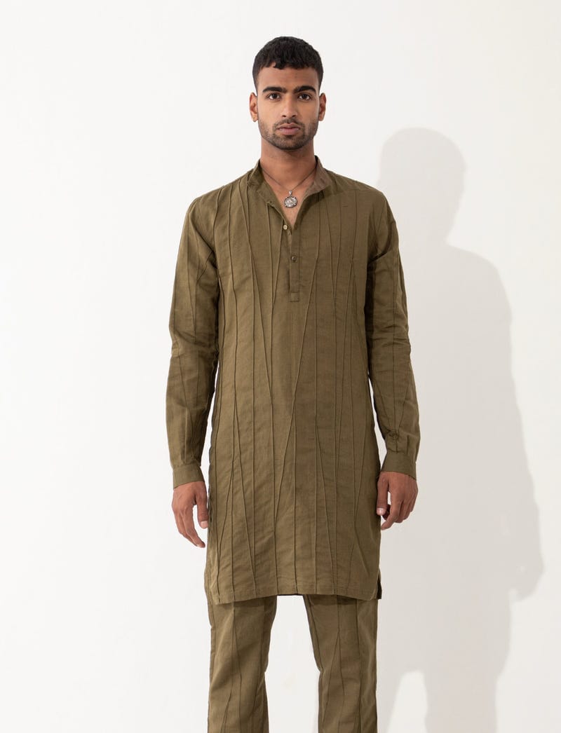 ASHER KURTA  - BROWN