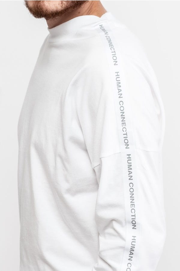 Biskit — White Human Connection 3/4 Sleeve T-Shirt