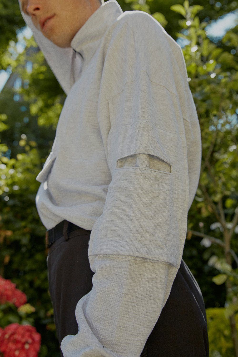 Human Connection High Neck Grey Knit Top - image 4