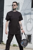Axis Black Tunic with Space Dog Print view 5