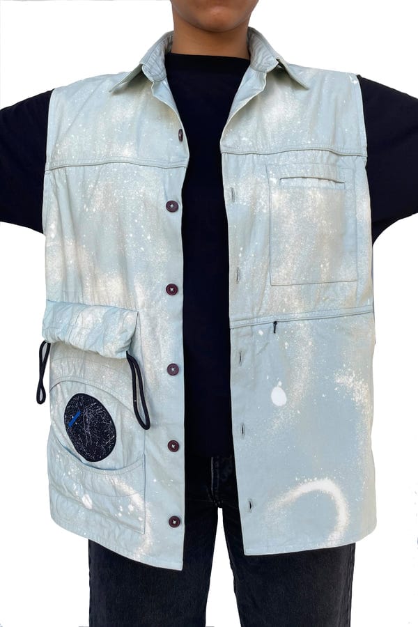 Biskit — Orbit-Green Vest with Circular Space Patch