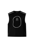 Good Energy Black Sleeveless T-shirt With White Piping view 1