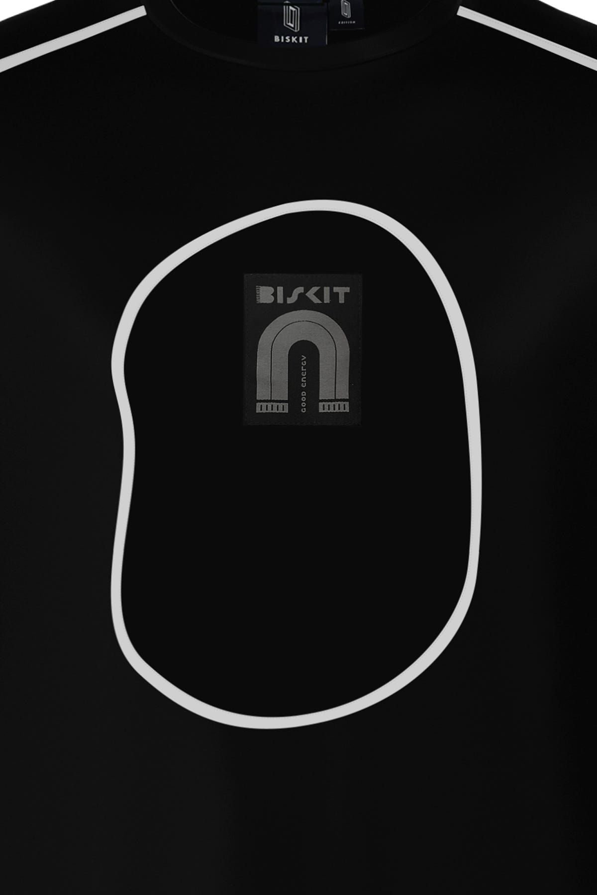 Good Energy Black Sleeveless T-shirt With White Piping - image 3