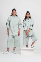 Orbit-Green Long Shorts with Cargo Pockets view 2