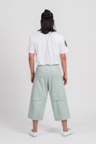 Orbit-Green Long Shorts with Cargo Pockets view 4