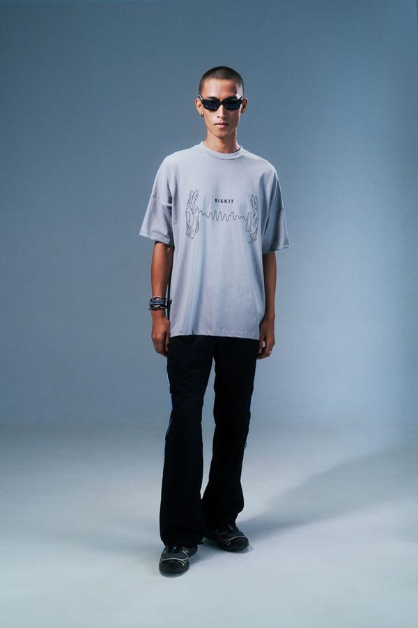 Biskit — Grey Biskit Waves T-Shirt