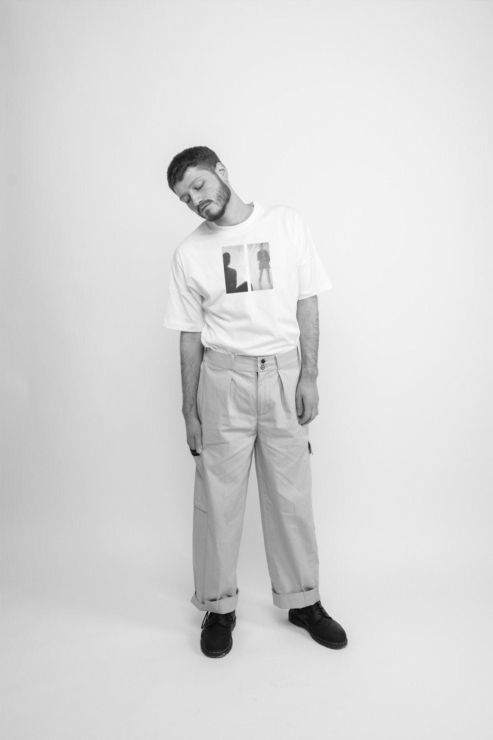 White Smoke Machine Half T-Shirt - image 3