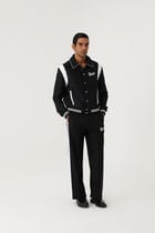 PINSTRIPE SUITING BOMBER JACKET view 1