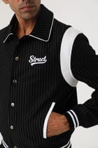 PINSTRIPE SUITING BOMBER JACKET view 2