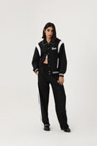 PINSTRIPE SUITING BOMBER JACKET view 3