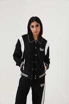 PINSTRIPE SUITING BOMBER JACKET view 4