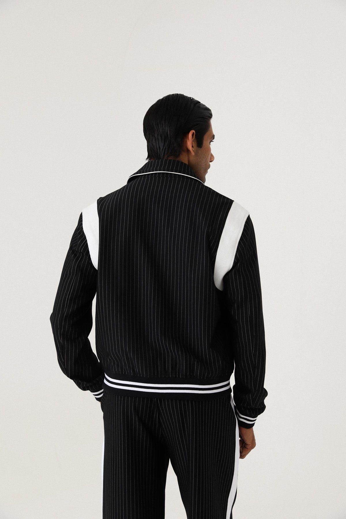 PINSTRIPE SUITING BOMBER JACKET - image 5