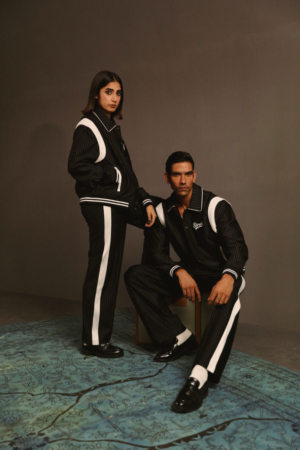 PINSTRIPE SUITING BOMBER JACKET - image 6