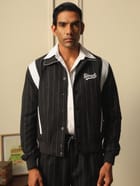 HIGHLANDERS PINSTRIPE SUITING BOMBER JACKET - II GREY view 1