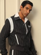 HIGHLANDERS PINSTRIPE SUITING BOMBER JACKET - II GREY view 11