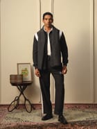HIGHLANDERS PINSTRIPE SUITING BOMBER JACKET - II GREY view 12