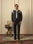 HIGHLANDERS PINSTRIPE SUITING BOMBER JACKET - II GREY view 5
