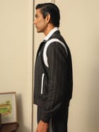HIGHLANDERS PINSTRIPE SUITING BOMBER JACKET - II GREY view 7