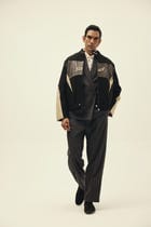 STRUCT DISTRESSED LEATHER RIDER JACKET BLACK view 3