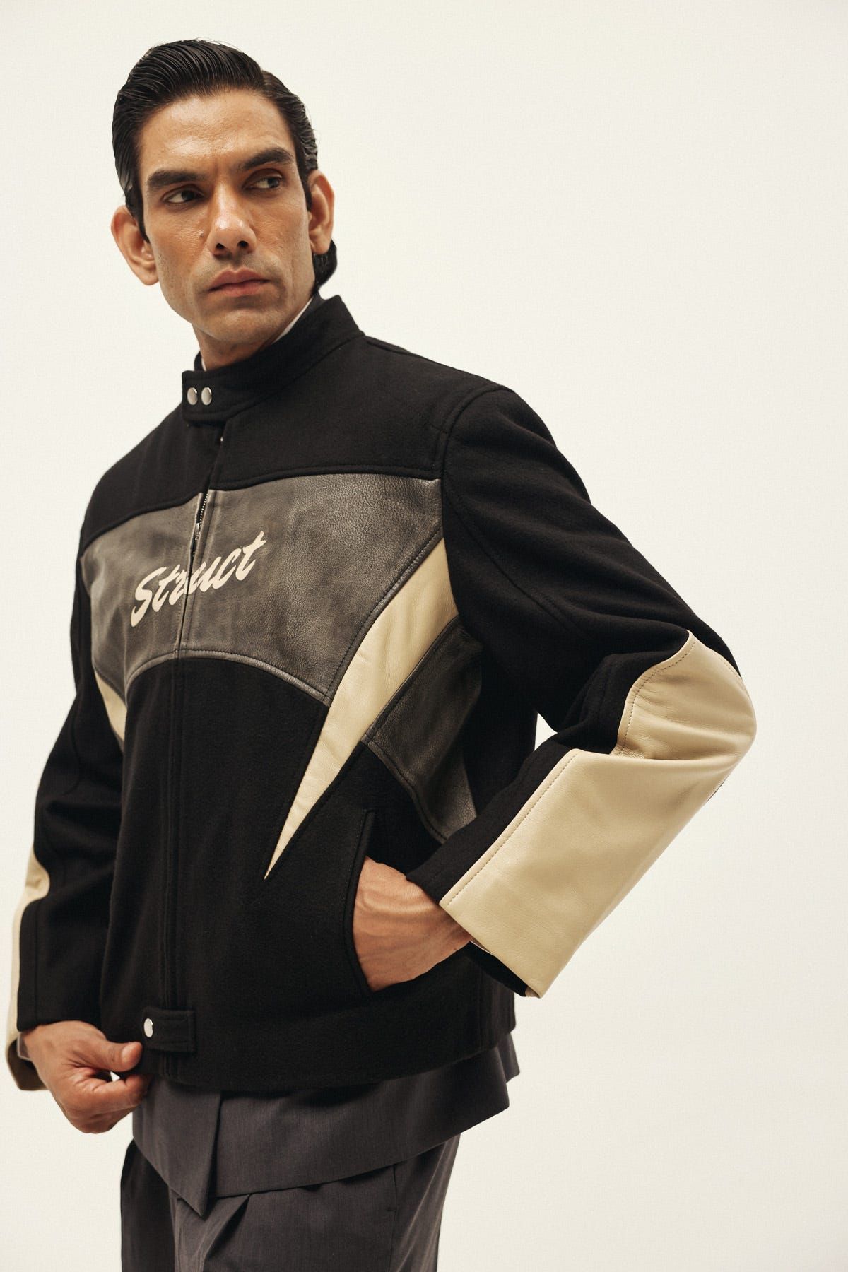 STRUCT DISTRESSED LEATHER RIDER JACKET BLACK - image 8