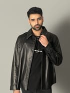 LEATHER OVERSHIRT view 3