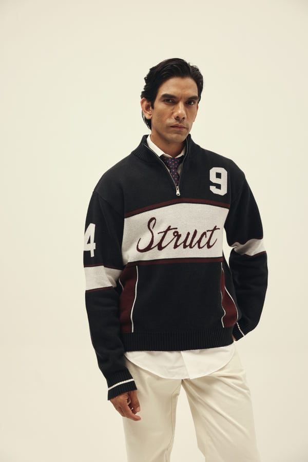 Struct — CYCLING CLUB HALF-ZIP KNIT SWEATER