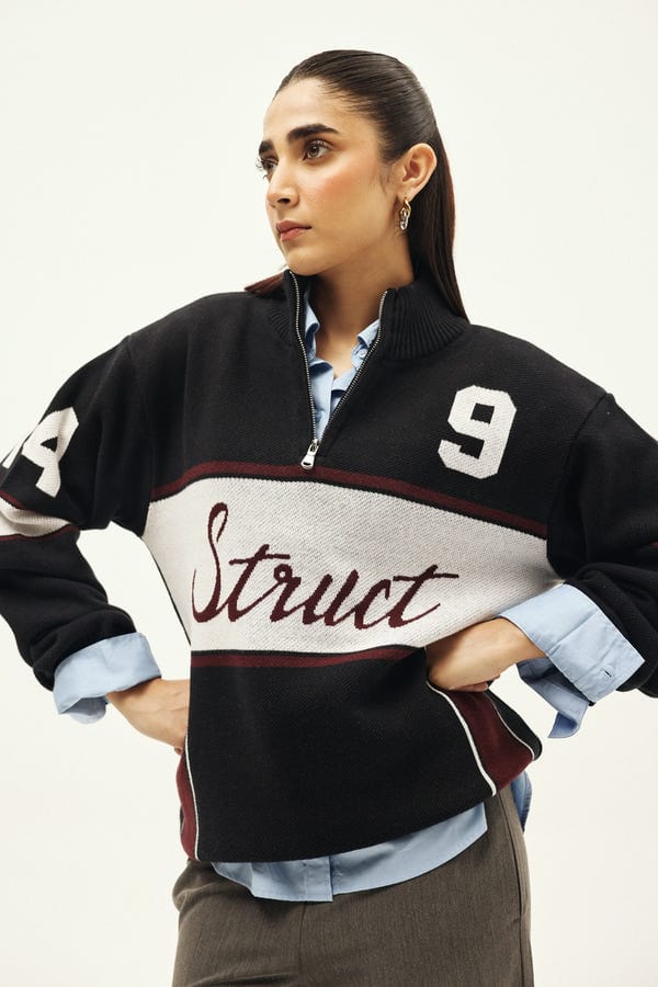 Struct — CYCLING CLUB HALF-ZIP KNIT SWEATER