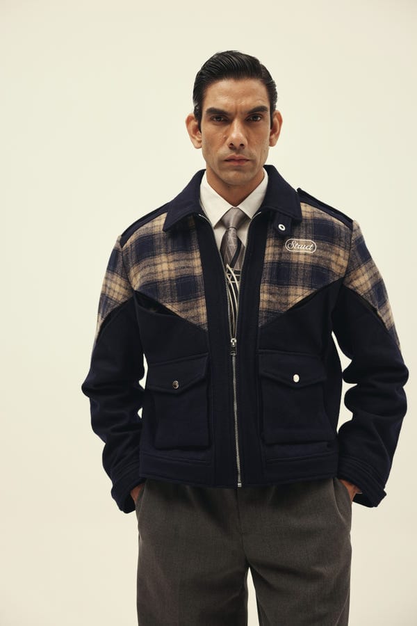 Struct — CHEVRON CHECK TRACK SUITING JACKET