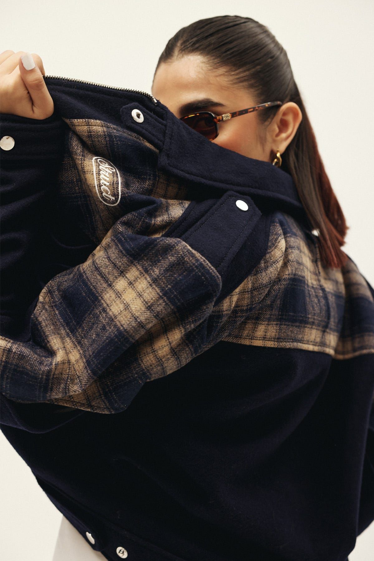 CHEVRON CHECK TRACK SUITING JACKET - image 11