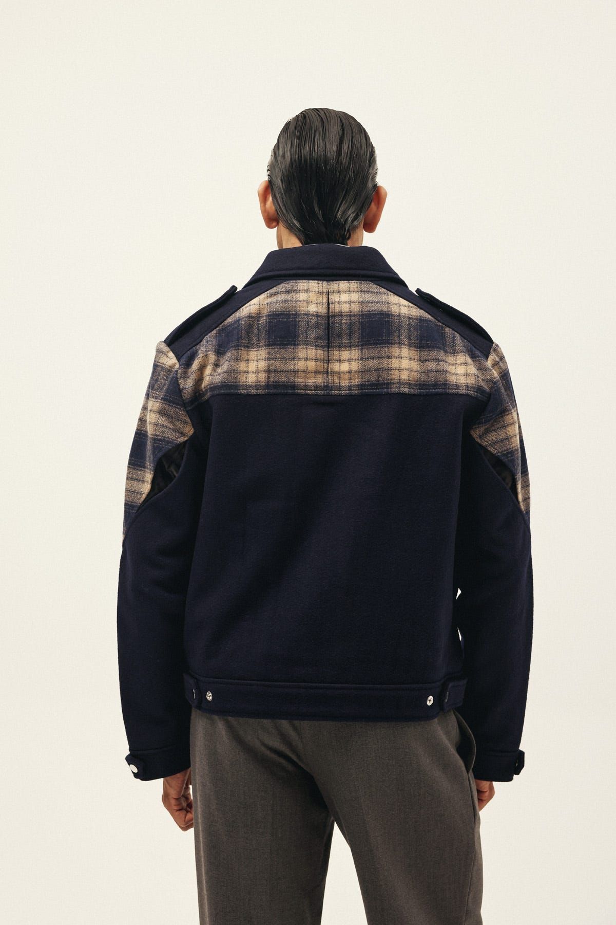 CHEVRON CHECK TRACK SUITING JACKET - image 9