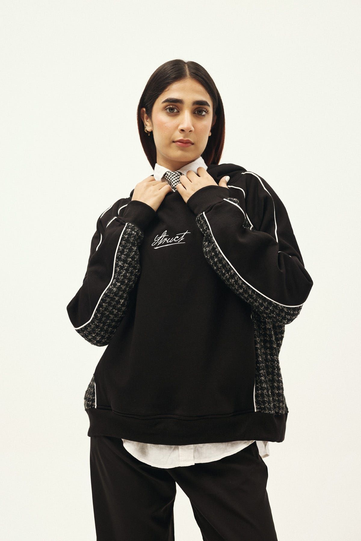 HOUNDSTOOTH CHECK SUITING HOODIE - II - image 6