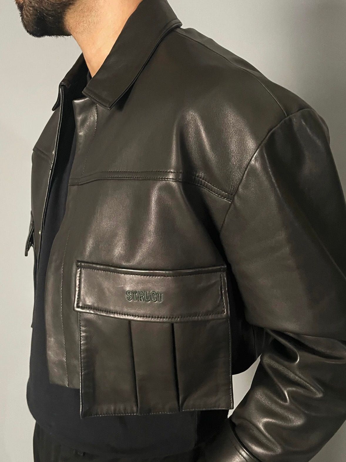 CROP LEATHER JACKET - image 3