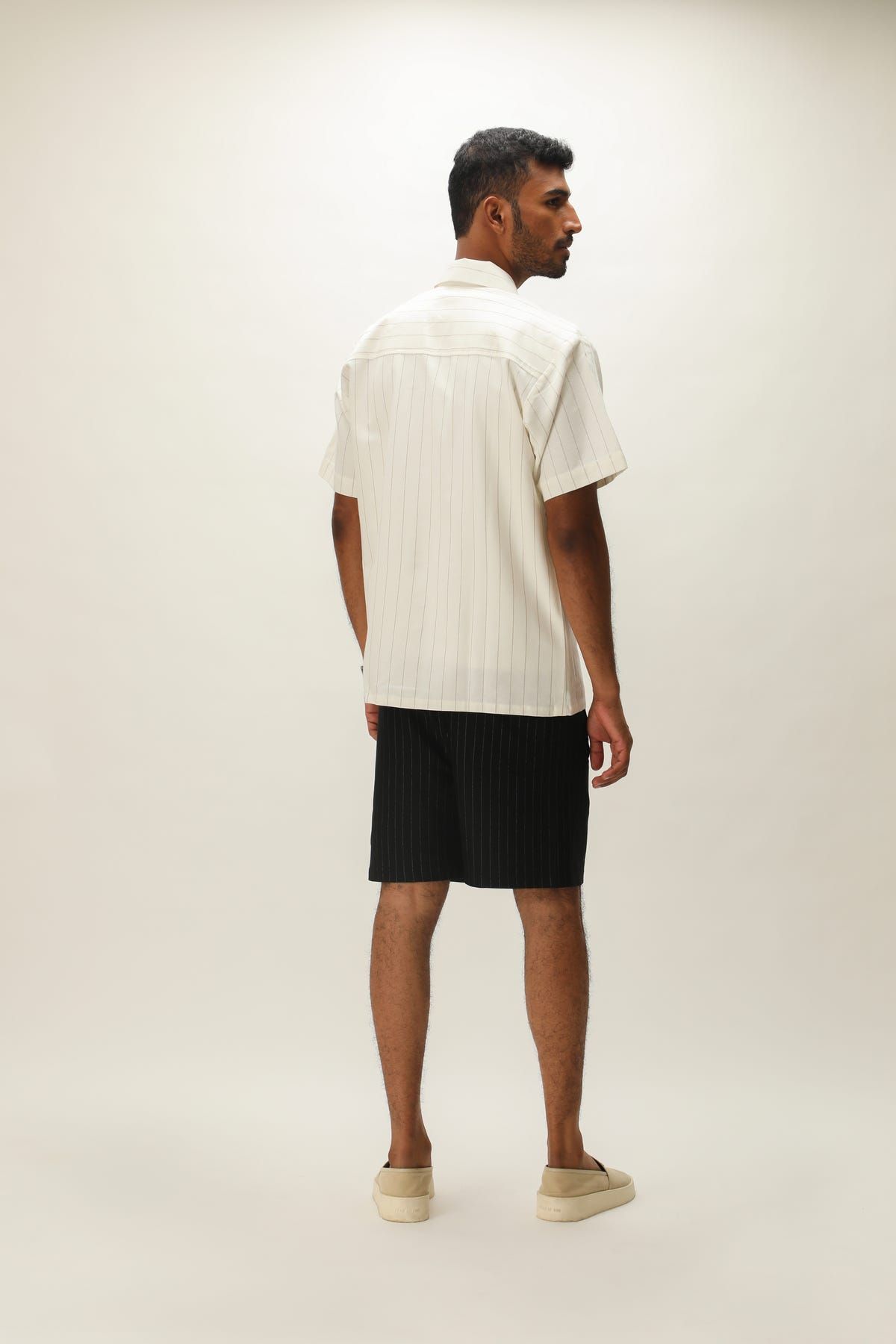 PINSTRIPE LINEN BOWLING SHIRT - image 5