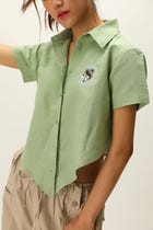 LINEN TRIGON CROP SHIRT view 4