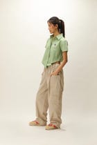 LINEN TRIGON CROP SHIRT view 8