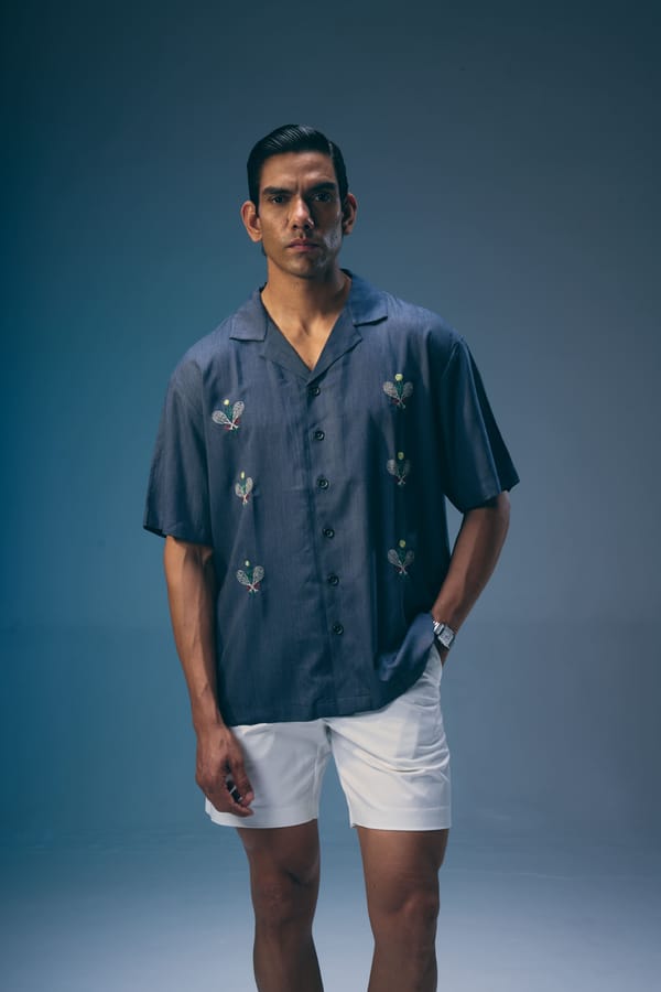 Struct — 1 OF 1 - RACQUET GARDEN SHIRT (HAND EMBROIDERED)