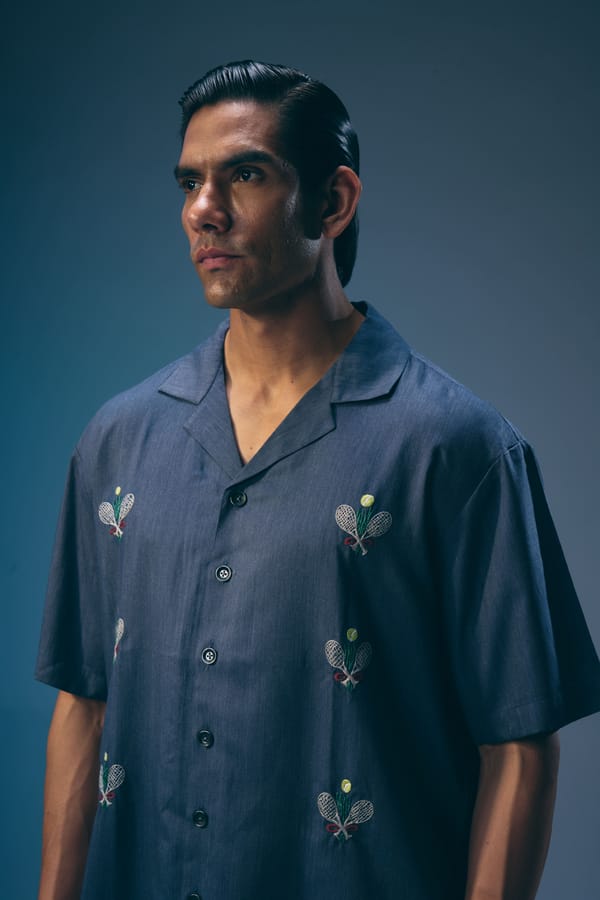 Struct — 1 OF 1 - RACQUET GARDEN SHIRT (HAND EMBROIDERED)