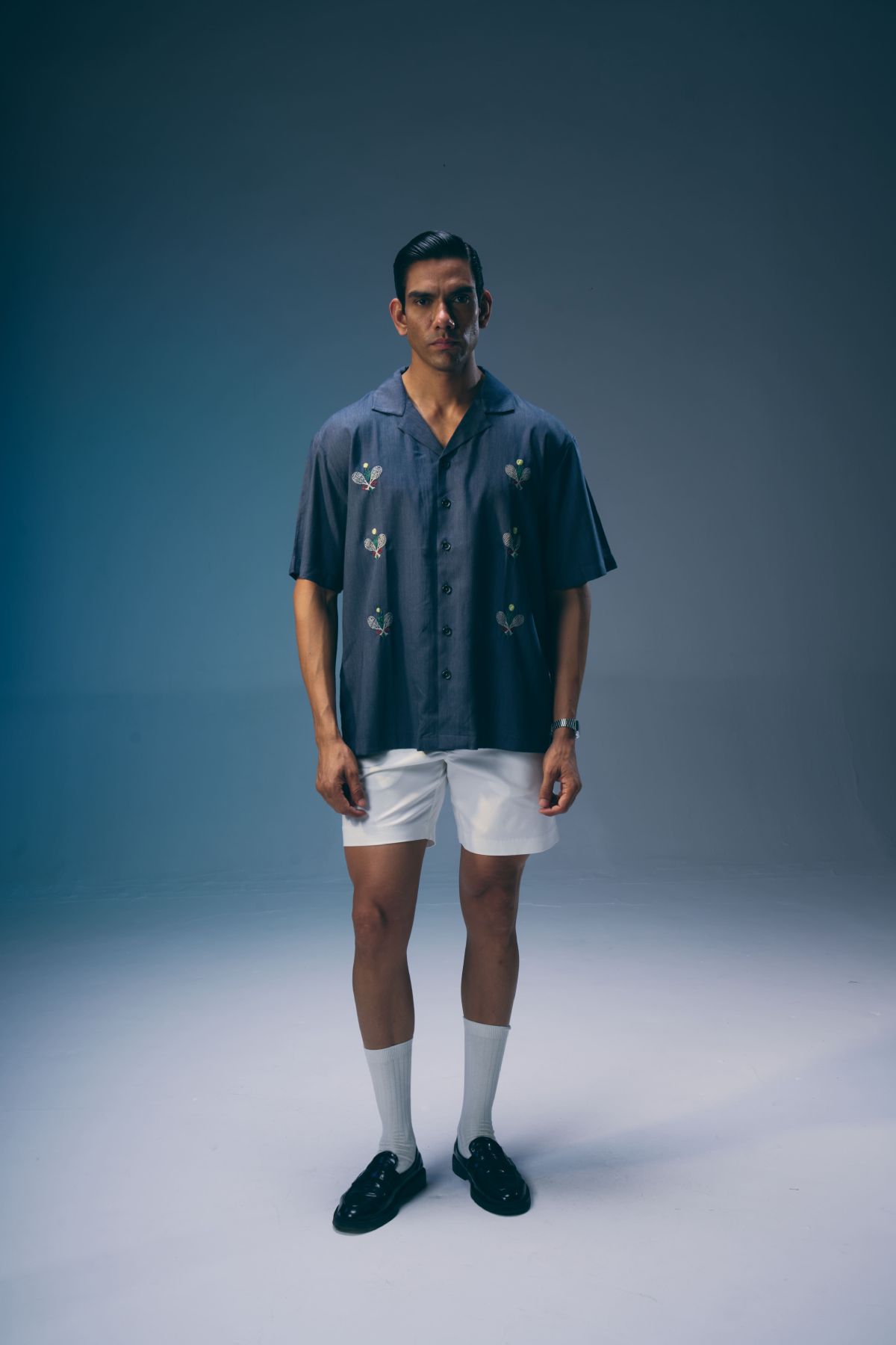 1 OF 1 - RACQUET GARDEN SHIRT (HAND EMBROIDERED) - image 3
