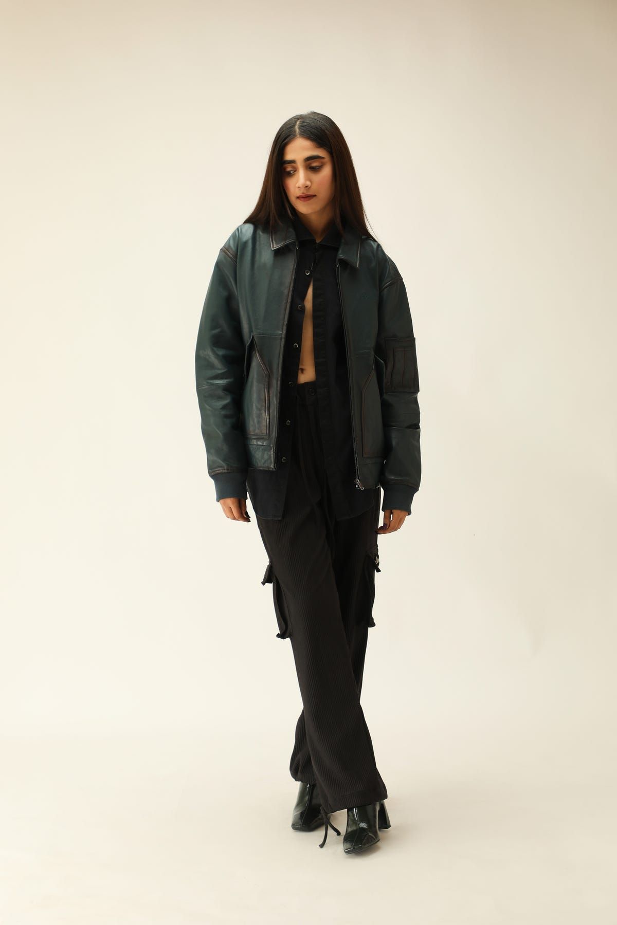 LEATHER AVIATION JACKET - image 1