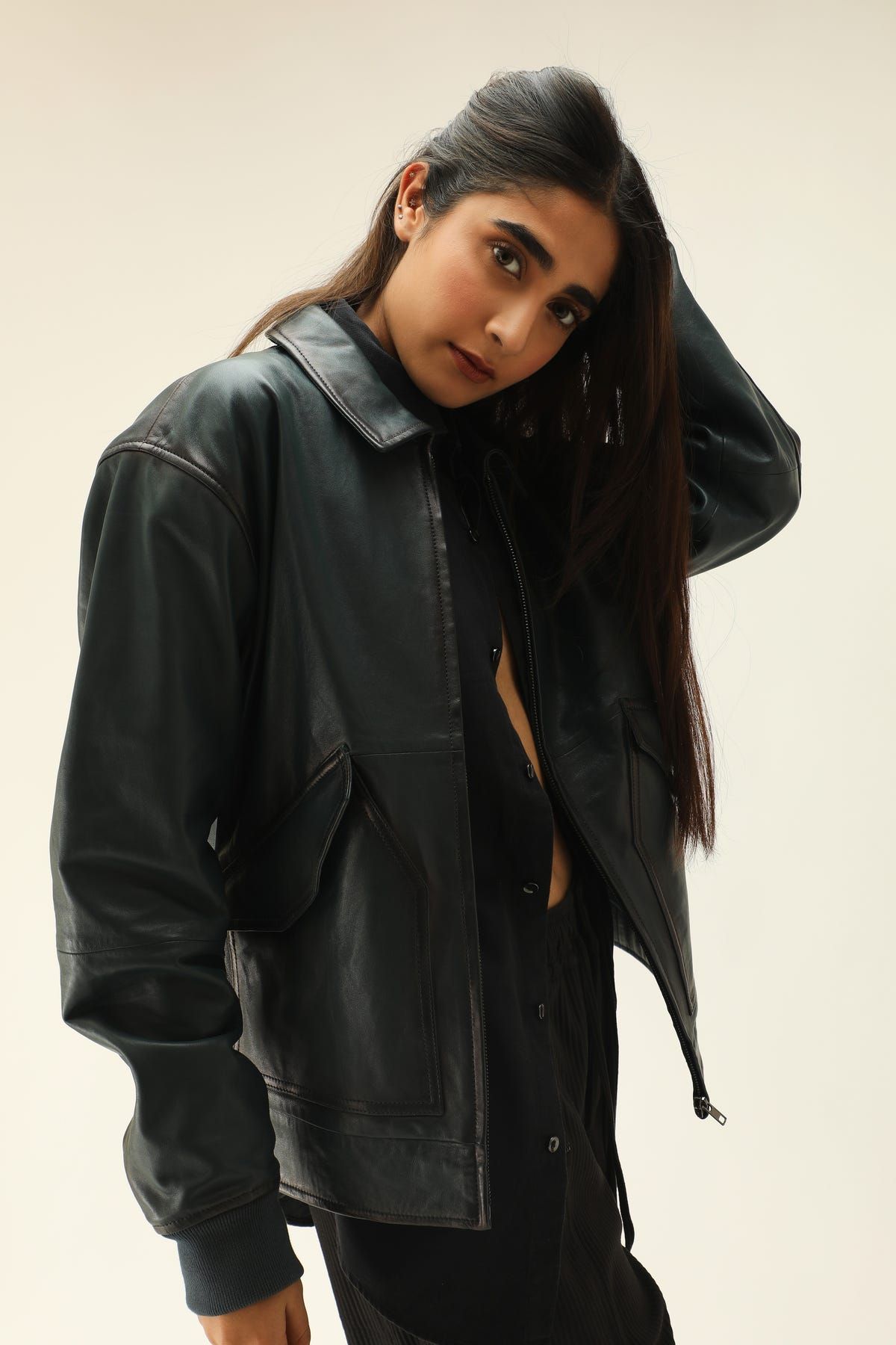 LEATHER AVIATION JACKET - image 4