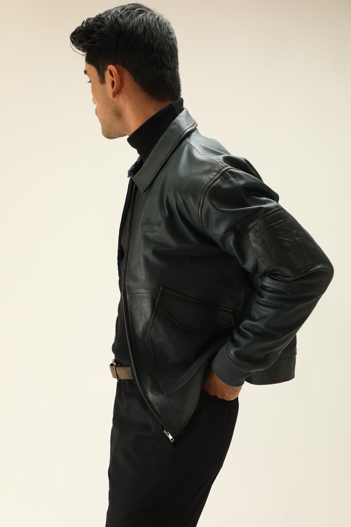 LEATHER AVIATION JACKET - image 5