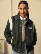 HIGHLANDERS PINSTRIPE SUITING BOMBER JACKET - II GREEN view 5