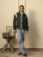 HIGHLANDERS PINSTRIPE SUITING BOMBER JACKET - II GREEN view 6