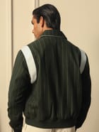 HIGHLANDERS PINSTRIPE SUITING BOMBER JACKET - II GREEN view 10