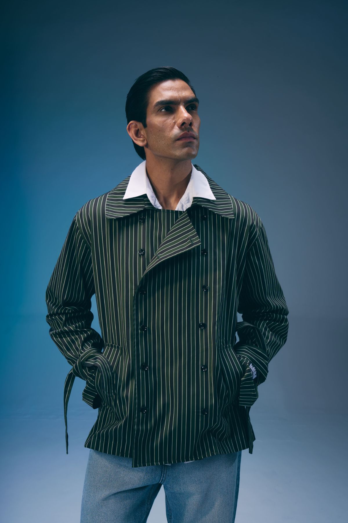 THE CHAMPIONSHIPS PINSTRIPE TRENCH SHIRT - image 1