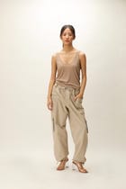 ECRU LINEN CARGOS view 3