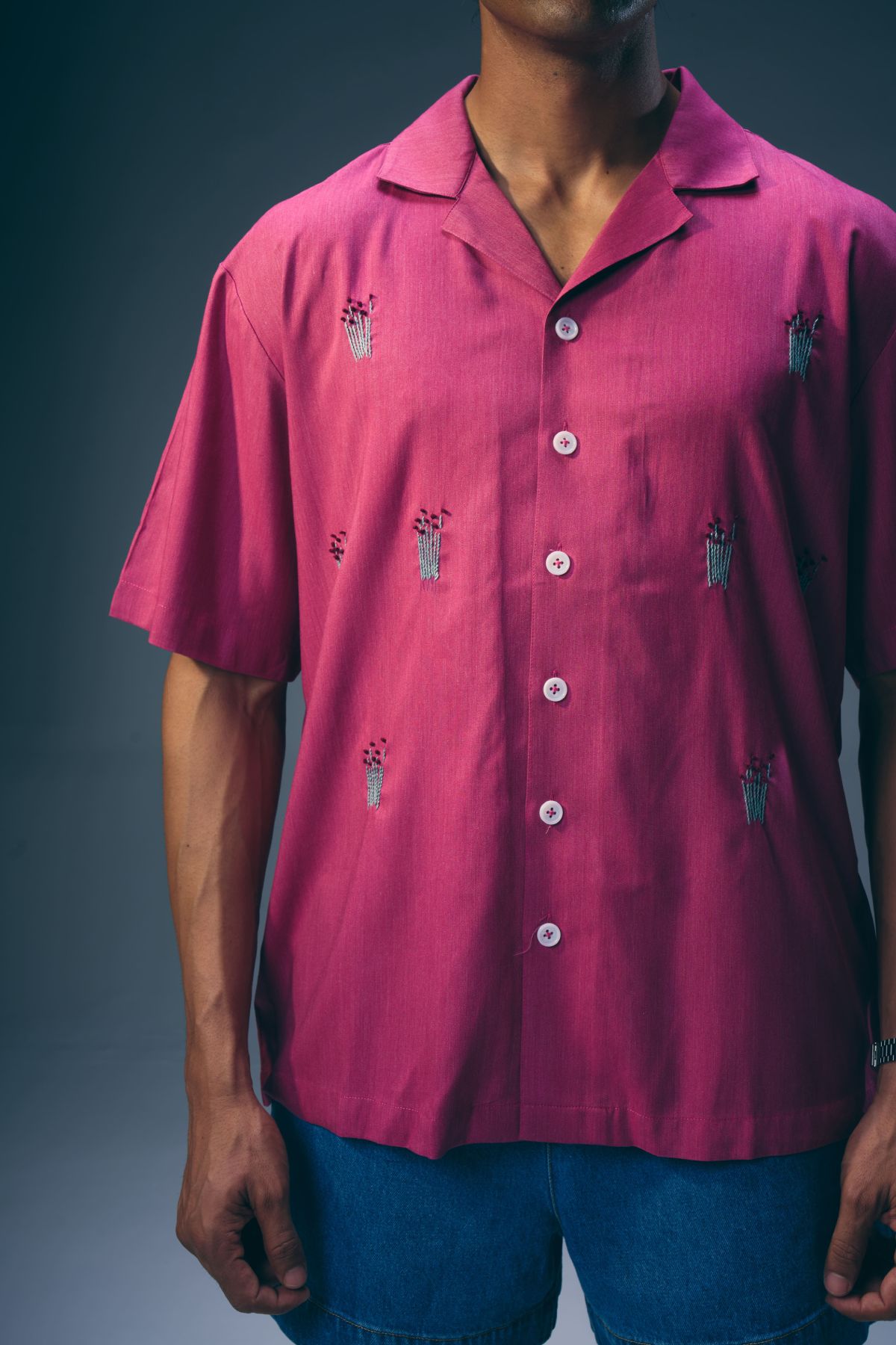 1 OF 1 - BLOOM BUNCH SHIRT (HAND EMBROIDERED) - image 2