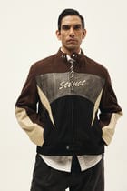 STRUCT DISTRESSED LEATHER RIDER JACKET BROWN view 1