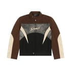 STRUCT DISTRESSED LEATHER RIDER JACKET BROWN view 11